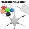 3.5mm Headphone Splitter 5-way Audio Splitter Multi Port Aux Music Sound Output Converter Cables. 