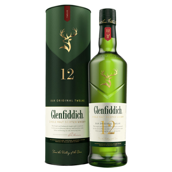 Glenfiddich 12 Year Old Single Malt Scotch Whisky - 1 ltr -By Cheers Online