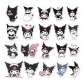 Adorable Kuromi Stickers (Vinyl Stickers) with lamination (waterproof) 20 pcs sticker Design for laptops, notebooks, waterbottles and more.. 