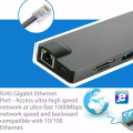 8 in 1 Multiport Type C To USB-C 4K HDMI VGA Card Reader RJ45 LAN Adapter USB 3.0 Cable Hub. 