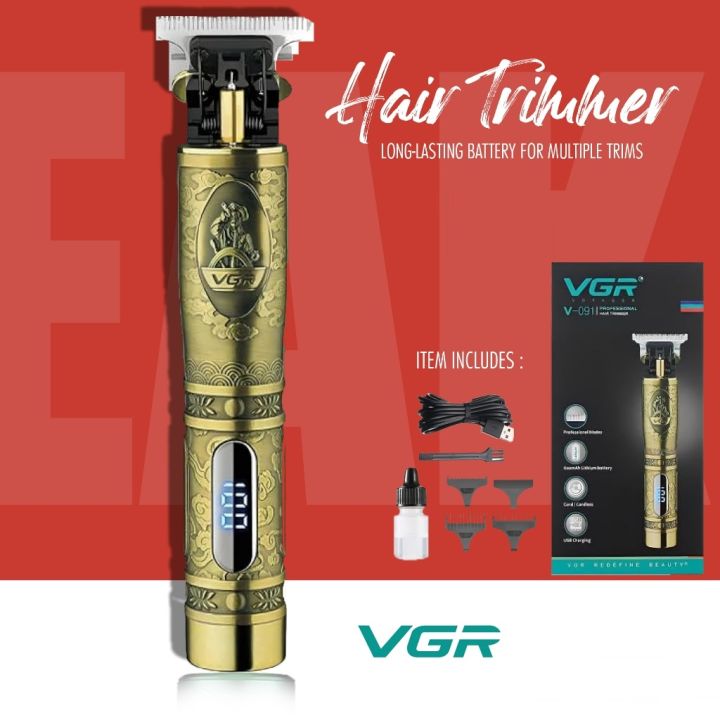 VGR%20V-091%20Hair%20Clipper%20%7C%20T9%20Rechargeable%20Electric%20Trimmer%20%7C%200%20mm%20Precision%20%7C%20LCD%20Digital%20Display%20%7C%20Professional%20Barber%20and%20Home%20Grooming%20Tool%20-%20Image%202