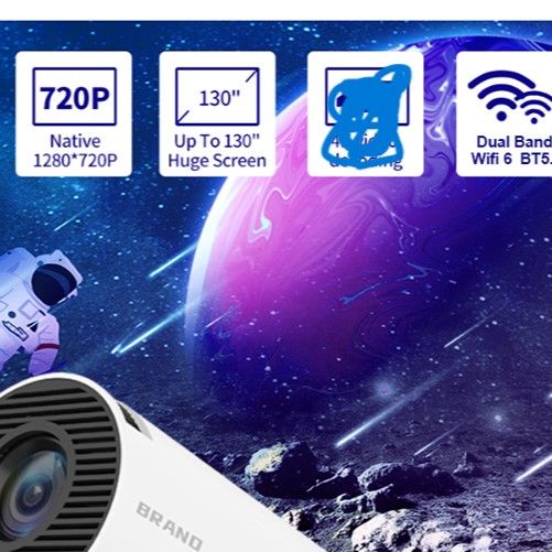 HY300 Portable Mini Home Theater LED HD Digital Smart Projector Android 11