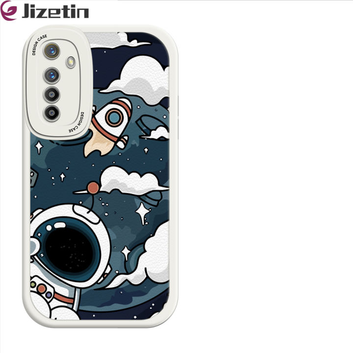 Jizetin for Realme X2 / Realme XT / OPPO K5 Back Cover Cloud Astronaut PU Leather For Girls Boys Soft Phone Case