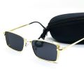 Golden Metal Thin Square Retro Trendy Sunglasses For Men. 