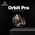Green Orbit Pro Luxury Smart Watch | 1.43" AMOLED Display | Metallic Body With Stainless Steel & Leather Strap | 3D Watch Faces  | BT Calling | IP68 Water Resistance | 178 Sports Modes | BT V5.2 | 270mAh Battery | 20 Days Standby | AOD | 1 Year Warranty. 