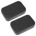 fasdaga 2X 95x60x21mm Black Tin Box Black Metal Box With Matte Candy Box Small Box. 