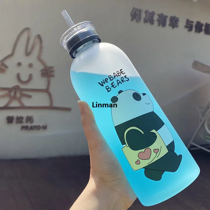 Linman%20Cute%20Panda%20Bear%20Cup%201000ml%20Water%20Bottles%20With%20Straw%20Transparent%20Luxury%20Cartoon%20Water%20Bottle%20Drinkware%20Frosted%20Leak-proof%20Protein%20Shaker%20-%20Image%203