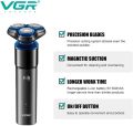 VGR V-325 Premium Cordless Rechargeable IPX6 Fully Waterproof 3 Head Electric Shaver Wet & Dry Rotary Shavers for Men with Magnetic Suction Super-Fast Charge 60 minutes Runtime with LED Indicator. 