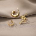 ANX Trendy Stunning Ear Cuff 3pcs/Set Snake Ear Cuffs  Non-Piercing Ear Clip Earrings for Women. 
