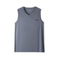 Men's V-neck Ice Silk Waistcoat Vest Quick-drying Fitness Breathable Vest Sleeveless T-shirt Base Shirt 2022 New. 