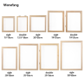 Wenefang Multi-size Natural Paper Making Mould Frame DIY Papermaking Wooden Mesh Mold Learning Paper Making Screen Wood Handcrafts Tool. 