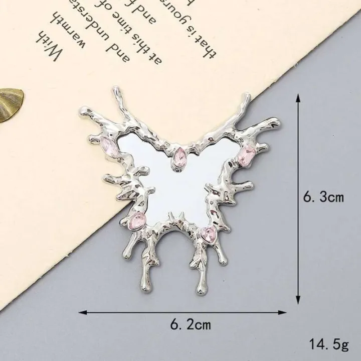 1%20Pc%20Y2K%20Butterfly%20Mini%20Mirror%20Irregular%20Metal%20Liquid%20Water%20Droplets%20Design%20Portable%20Pocket%20Makeup%20Mirrors%20Decor%20Accessories%20-%20Image%203