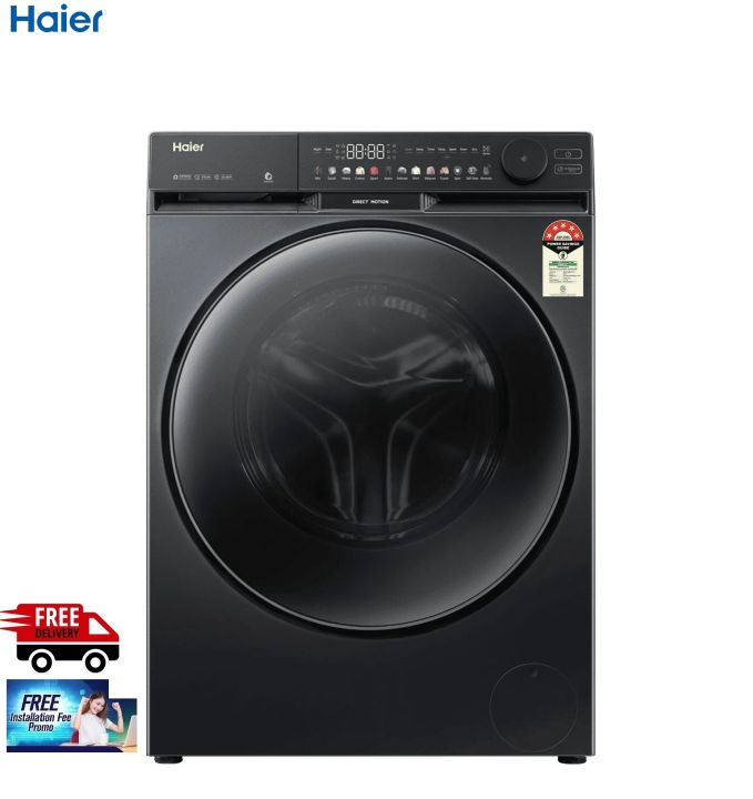 Haier 12 kg 5 Star Wi-Fi Inverter Fully Automatic Front Load Washing Machine (F9, HW120-DM14F9BKU1, Direct Motion Motor, Black)