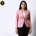Boss Lady Single Breasted Classic Pink Formal Blazer For Women. 