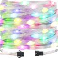 WS2812B RGB Ic Individually Addressable Chasing Color Smart Fairy String Light PVC Wire 32.8FT 100LEDs without Controller. 