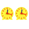 FORIDE 2pcs 4 Inch Student Learning Clock Time Model Teacher Gear Clock 12/24 Hour School Learning Tools. 