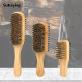 Sutuiying 1pc Double Sided Beard Brush Shaving Brush Wooden Whisker Comb Wood New High Quality Beard Brush Styling Brush Cleaning Hair Tools. 