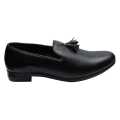 Black Leather Loafer Formal Shoes For Boys. 