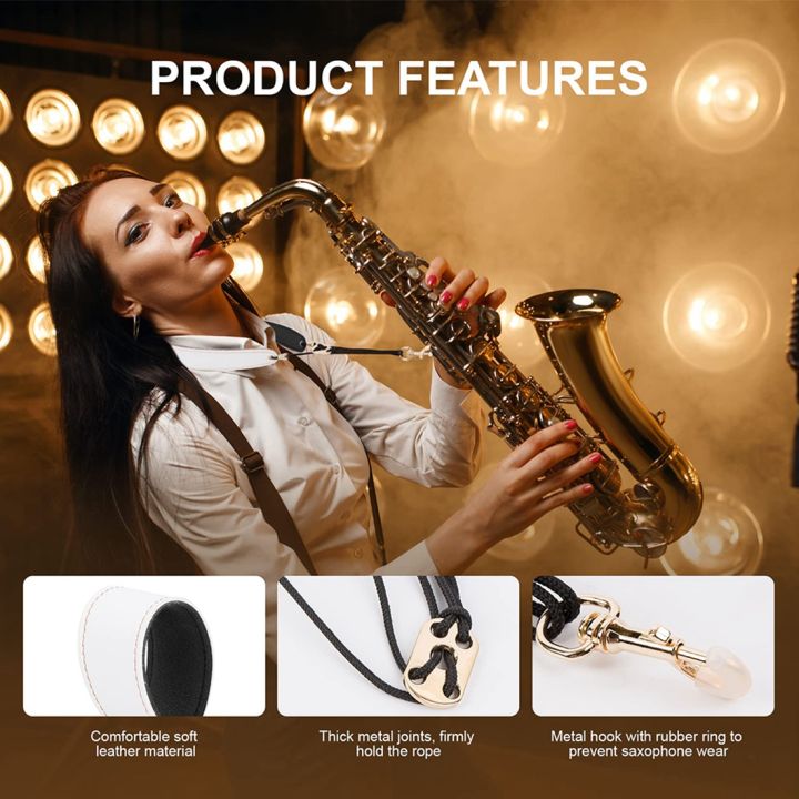 Saxophone%20Neck%20Strap,%20Alto%20Sax%20Neck%20Strap,%20Clarinet%20Neck%20Strap%20White%20Leather%20Neck%20Band,%20White+Black%20-%20Image%207