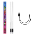 OUMERY 2X LED Light Emitting Drumsticks 15 Colour Gradient USB Rechargeable+Switch Electronic Drumsticks for Stage Performance. 