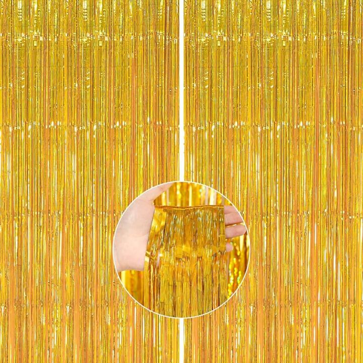 Gold Foil Curtain For Birthday Decoration , Pasni Decoration