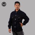 Wraon Dark Blue Solid Premium Baggy Denim Jacket For Men - Fashion | Jackets For Men | Men's Wear | Denim Jackets |. 