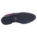 Chocolate  Leather  Lace Up Side Pattern Design Black Horse Formal Shoes For Men. 