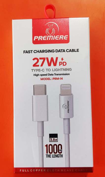Premier%20PRM-14,%2027W%20PD,%20Fast%20Charging%20Data%20Cable,%20Type%20C%20to%20Lightning%20-%20Image%202