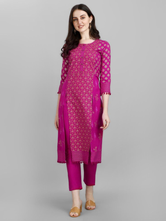 Cotton%20Blend%20Kurta%20Trouser%20For%20Women%20(Brown)%20-%20Image%204