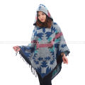 Woolen Hooded Poncho For Women. 