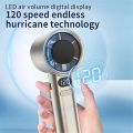 M11 Portable Handheld Fan (Multi-Color) - 120 Speed Stepless Adjustable Mini Turbo Fan, Rechargeable 1800mAh Battery, LED Digital Display, Type-C Fast Charging Desk Fan for Travel & Office. 