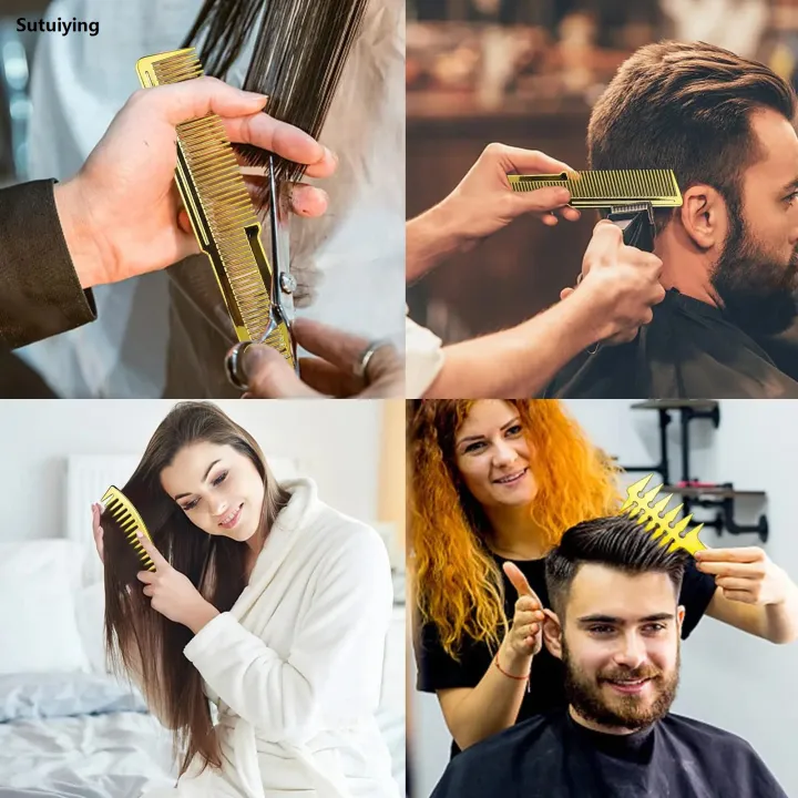 Sutuiying%20Professional%20Barber%20Styling%20Comb%20Kits%20Gold%20Hairdressing%20Neck%20Brush%20New%20Electroplated%20Oil%20Head%20Combcomb%20Men%20Salon%20Wide%20Tooth%20Comb%20-%20Image%203