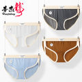 New Huajie Long women's underwear ice silk wholesale mid-waisted slim women's breathable thin briefs one piece drop shipping. 