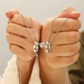 CARAT Exquisite Workmanship Jewelry Romantic Magnetic Heart Ring Couple Necklaces Set Adjustable Matching Pair for Husband Wife Perfect. 