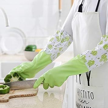 Floral/Car%20Pattern%20Latex%20Dishwashing%20Gloves,%20Anti-Slip%20Waterproof%20Cleaning%20Gloves%20-%201%20Pair%20-%20Image%202