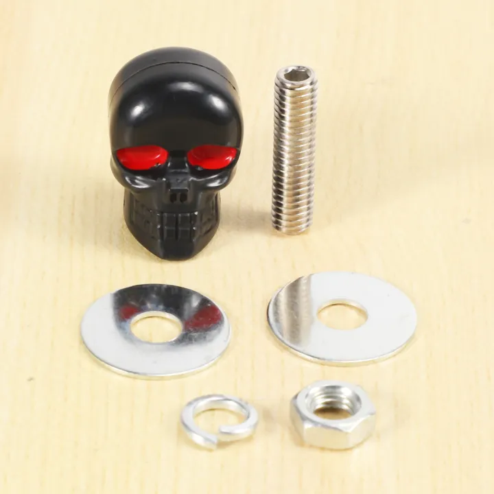 Kqueebee%201%20Pair%20Motorcycle%20Skull%20Number%20Plate%20Frame%20Screws%20Fitting%20Screw%20Black%20-%20Image%202