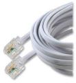 Telephone Extension Cord, RJ11 Plug to Plug Modem Line Cable, 5 Meter, White. 