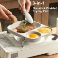 3 Section Pancake Pan Divided Pan for Breakfast, Omelette | Egg Frying Pan |  Pancake Pan. 