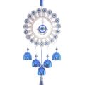 Evil Eye Hanging Wall Decor Interior Accessories for The Home Good Fortune Vastu for Decoration and Prosperity - Star Designed Wind Chime Bells. 