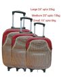 3 in 1 Set Suitcase Travel Rolling Luggage 2 Wheeled Suitcase up to 23Kg 16" 20" 24". 