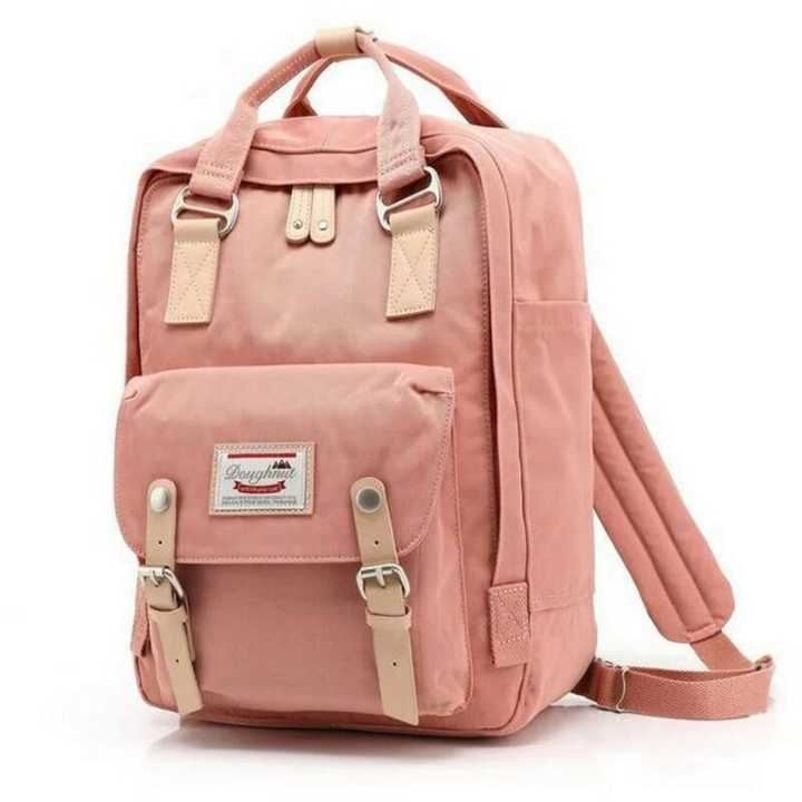 Doughnut macaroon pink backpack best sale