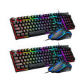 Rainbow RGB Backlit Wired Gaming Mechanical Keyboard and Mouse With Combo. 