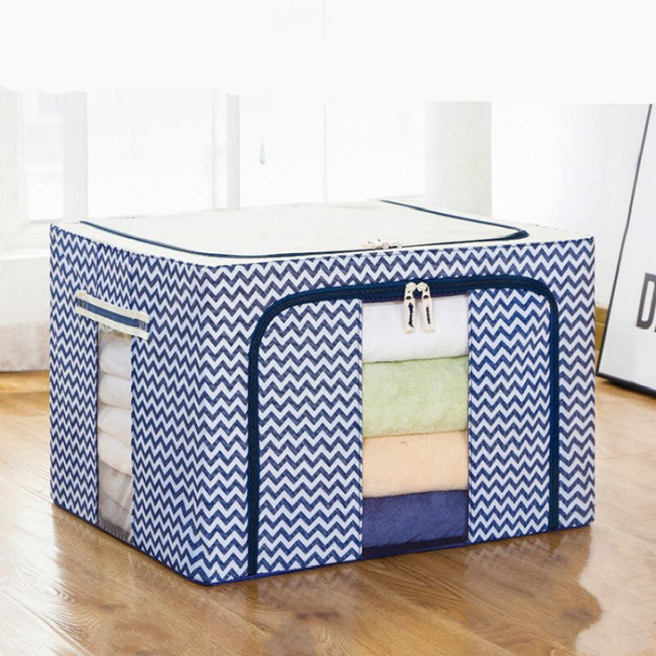 Steel Frame Storage Box Oxford Cloth Storage Box Quilt Storage Box Folding Wardrobe Fabric Extra Large Storage Bag