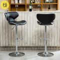 Fancy Black Bar Chair With Height Adjustable and Full Rotating Seat Top. 