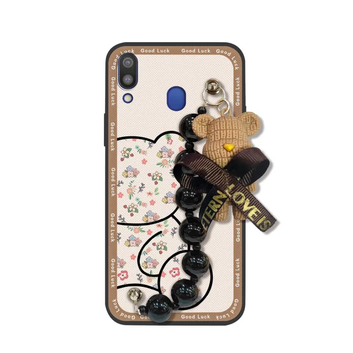 Simplicity%20soft%20case%20Phone%20Case%20For%20Samsung%20Galaxy%20M20/SM-M205FD%20Bear%20bracelet%20phone%20case%20cute%20Black%20pearl%20pendant%20-%20Image%206