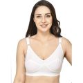(Pack of 2) Cotton Non-Padded Non-wired Full Coverage Support White Bra For Women By Romance. 