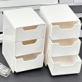 3-Tier Drawer Organizer White Plastic Storage Box for Office Jewelry Cosmetics Portable Stackable Multipurpose. 