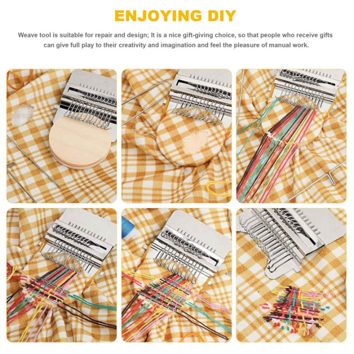 NAMUNY%202%20Sets%20Small%20Speedweve%20Type%20Weave%20Tool%20DIY%20Wooden%20Speedweve%20Darning%20Tool%20Mini%20Fun%20Mending%20(14%20Hooks)%20-%20Image%204