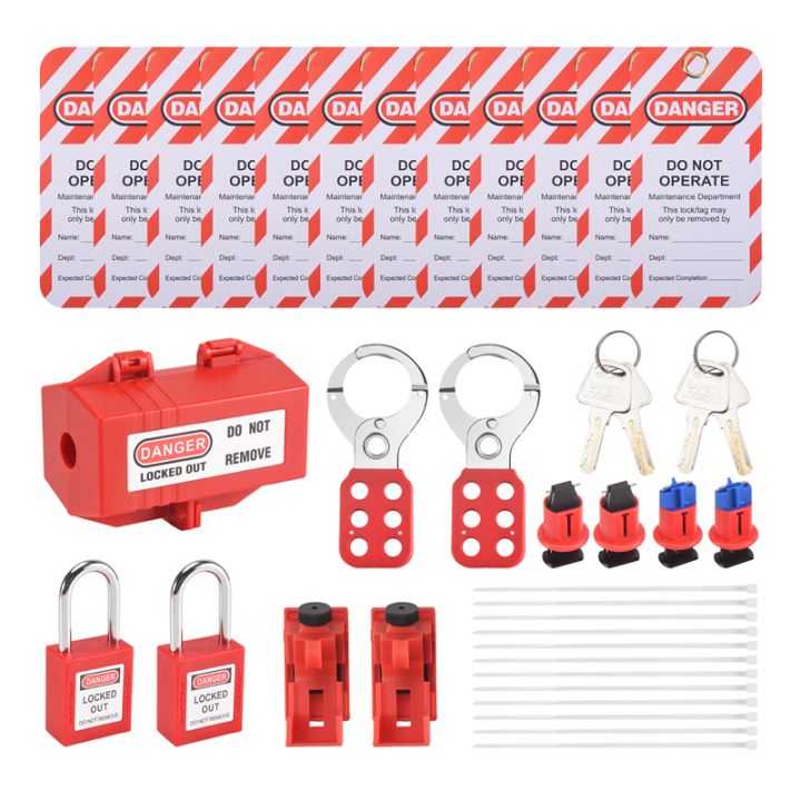 Electrical Circuit Breaker Lockout Tagout Set Safty Padlock Kit Plug ...