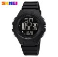 SKMEI 1715 Men Digital Stopwatch LED Light Week Date Indicator Wristwatch - Black. 